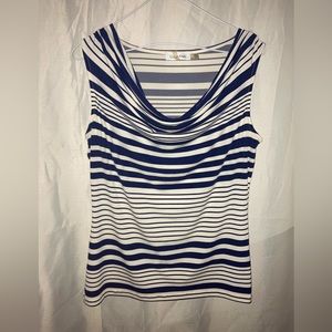Calvin Klein blue and white striped shirt. Really comfortable and stretchy.
